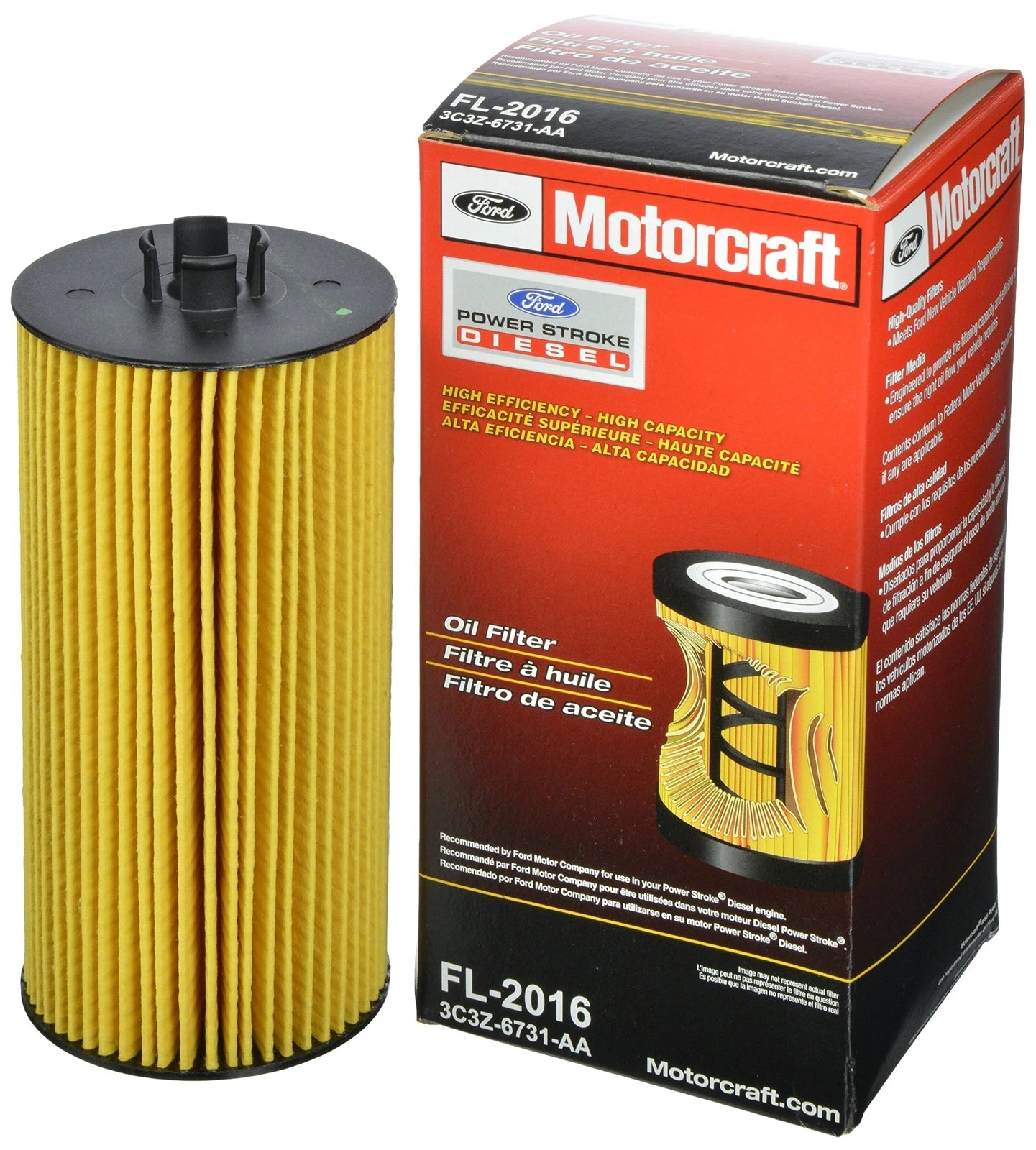 Motorcraft FL2016 Engine Oil Filter 3C3Z6731AA 2003-10 Fits Ford 6.0/6.4L Diesel