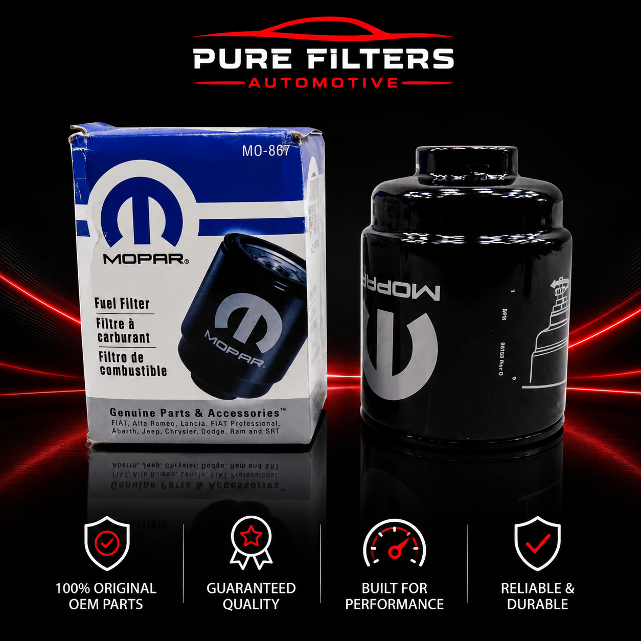 Mopar 68197867AB Diesel Fuel Water Separator Filter for Ram 6.7L Cummins 2013–2018