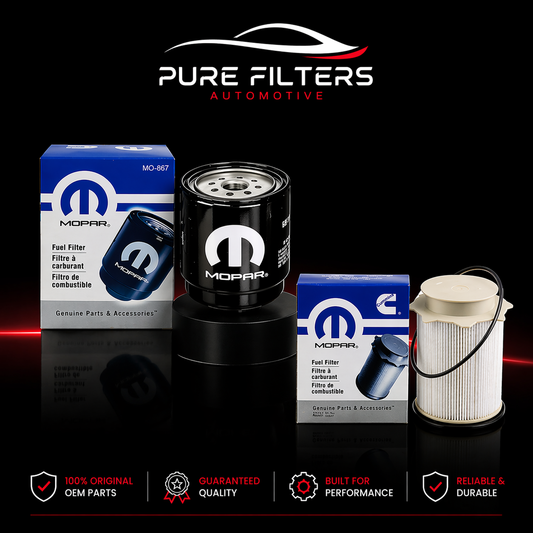 Mopar Oil & Fuel Filter Set 68197867AB & 68157291AA for 2013–2018 Ram 2500–5500 6.7L Cummins