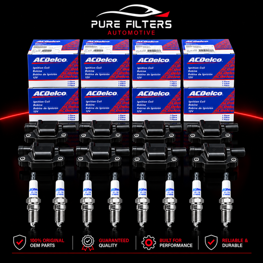UF413 Ignition Coil & ACDelco Spark Plugs for Chevy Silverado GMC Sierra