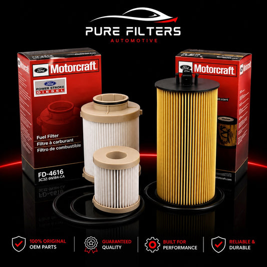 Motorcraft FL2016 Oil Filter & FD4616 Fuel Filter Set for Ford 6.0L Powerstroke