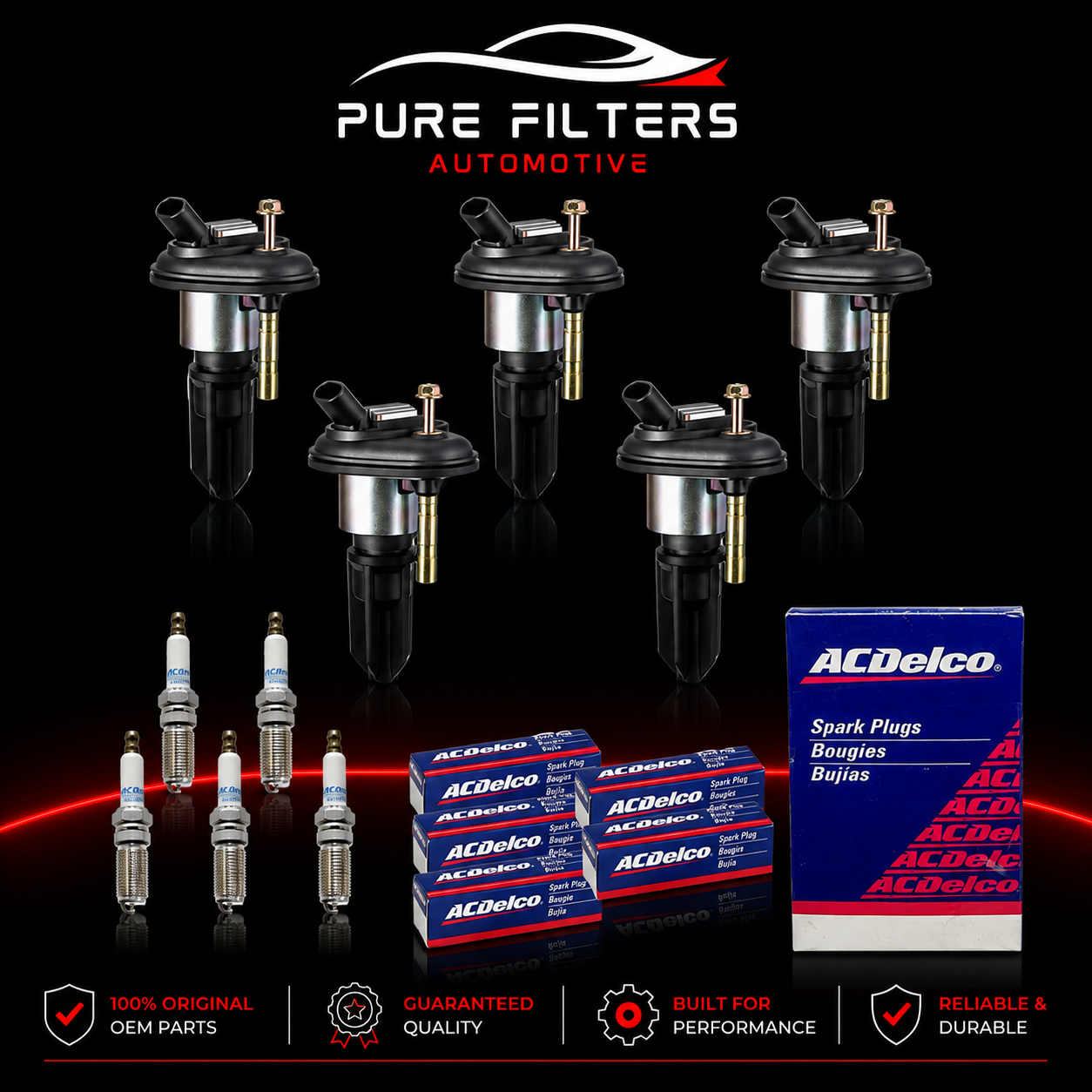 ACDelco Ignition Coil and Spark Plug Tune Up Kit Set of 5 Coils & 5 Spark Plugs Genuine OEM Replacement
