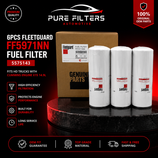 6PCS Fuel Filter FF5971NN 5575143 Fits HD Trucks W/Cummins Engine X15 14.9L