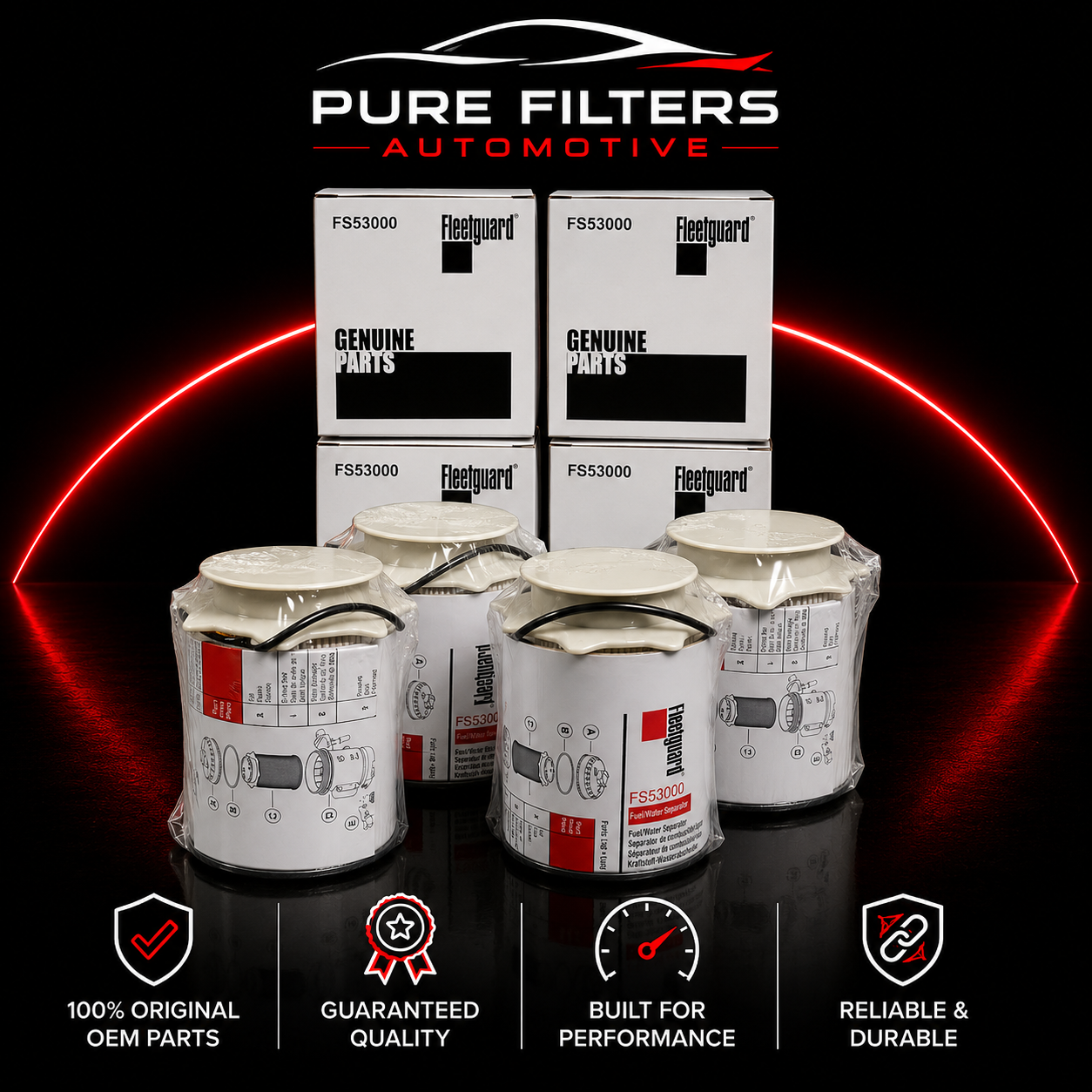 NEW 4Pcs FLEETGUARD FS53000 FUEL/WATER SEPERATOR FILTER CUMMINS 6.7L US
