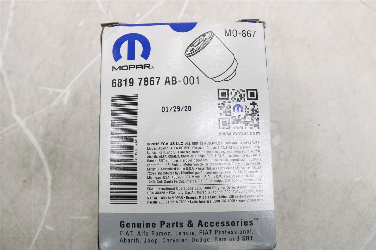 Mopar 68197867AB Diesel Fuel Water Separator Filter for Ram 6.7L Cummins 2013–2018