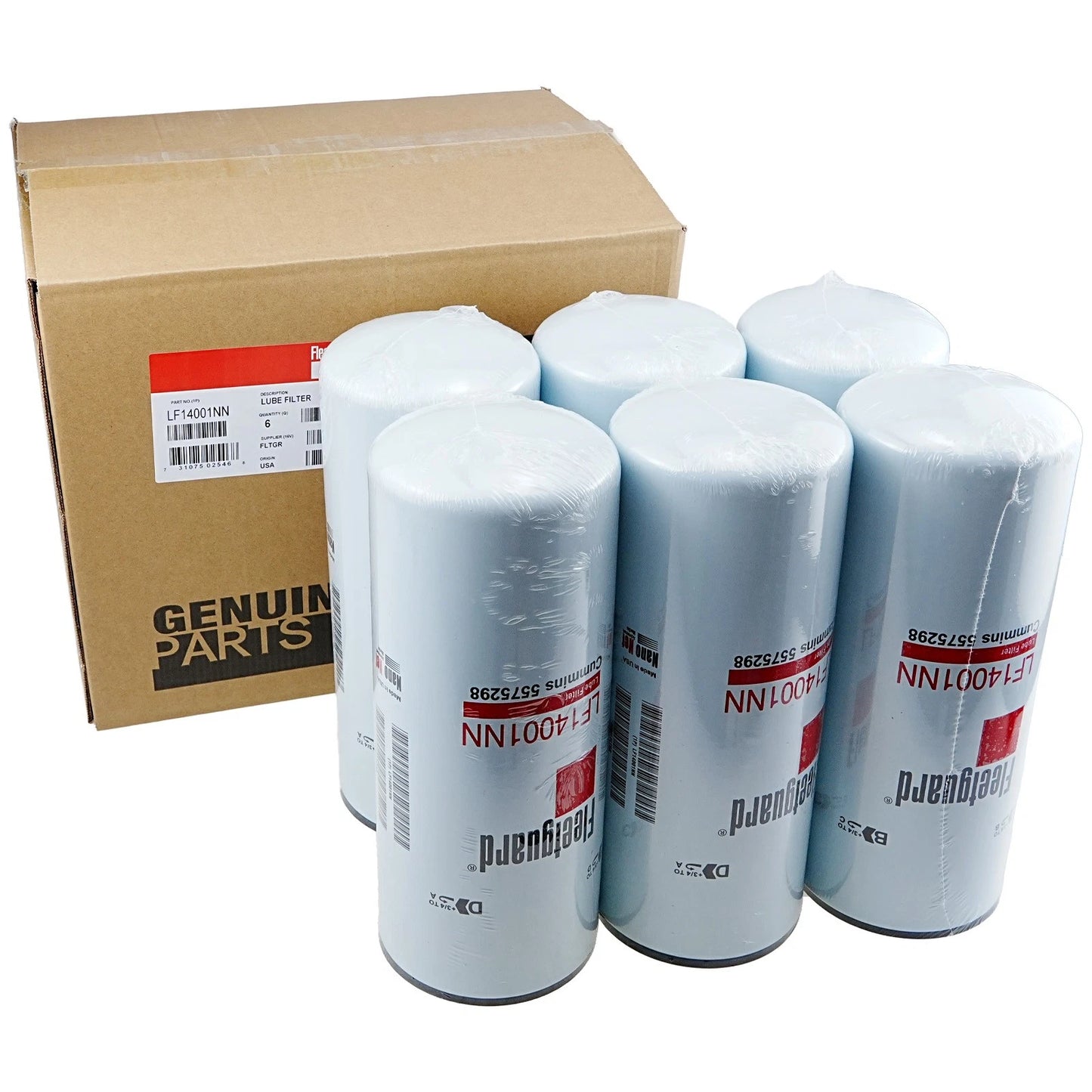 6PCS LF14001NN Fleetguard Oil Filter for Cummins X15 Engine 5575298