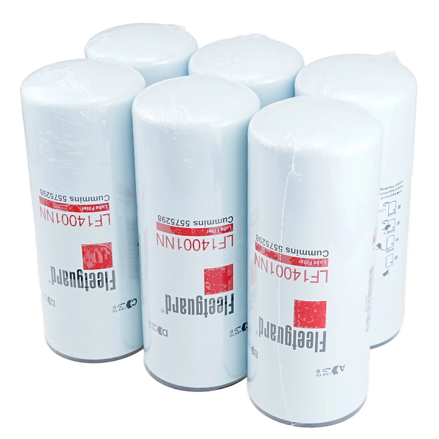 6PCS LF14001NN Fleetguard Oil Filter for Cummins X15 Engine 5575298