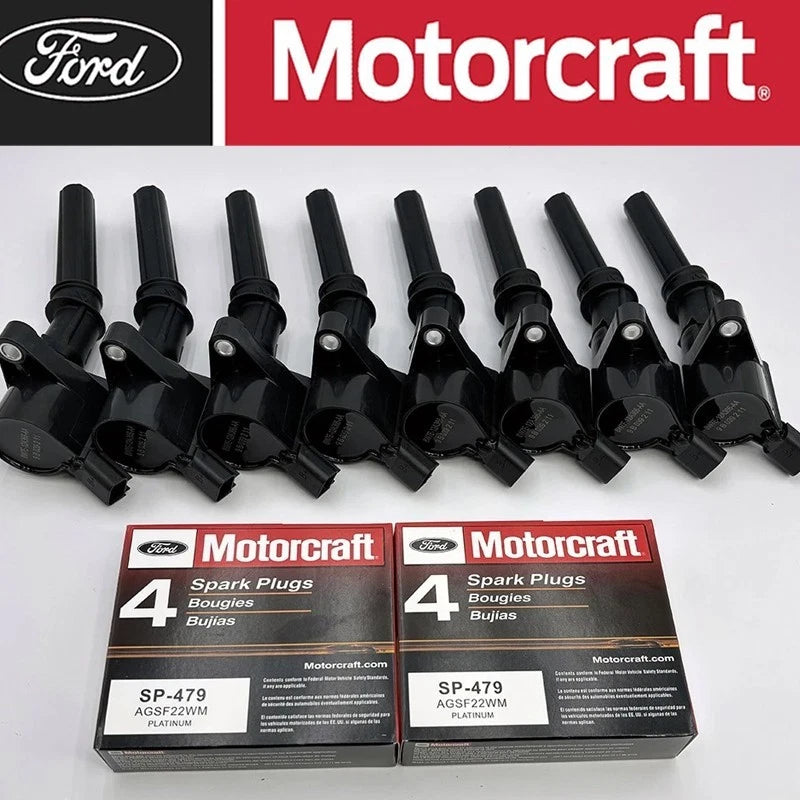 8 Set Motorcraft DG508 Ignition Coils & SP479 Spark Plugs for Ford F150 4.6L 5.4L