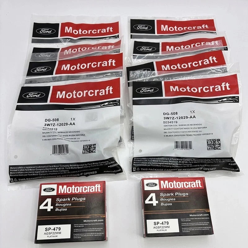 8 Set Motorcraft DG508 Ignition Coils & SP479 Spark Plugs for Ford F150 4.6L 5.4L