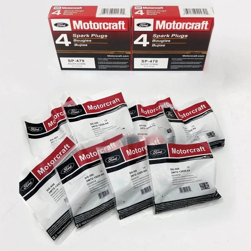 8 Set Motorcraft DG508 Ignition Coils & SP479 Spark Plugs for Ford F150 4.6L 5.4L