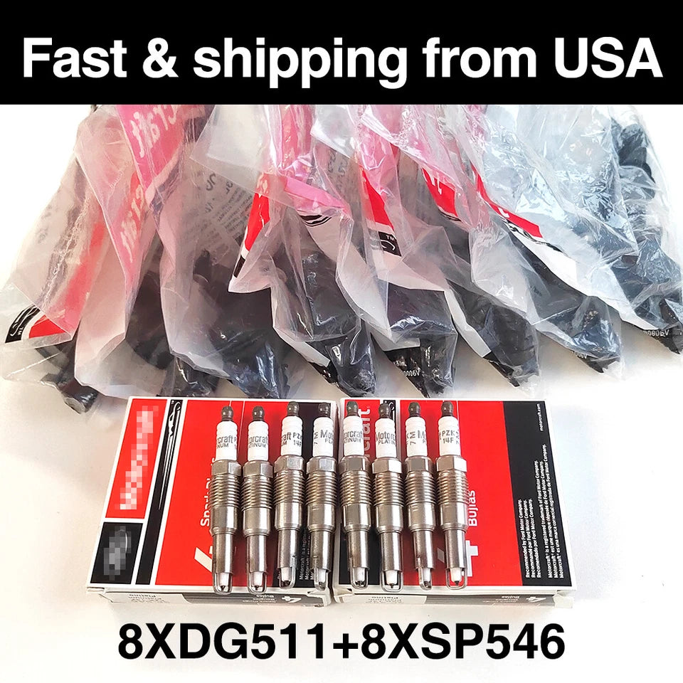8pc Motorcraft DG511 Ignition Coils & SP546 Spark Plugs Kit for Ford F150 Lincoln